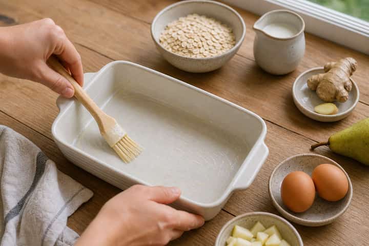 Pear Ginger Baked Oats cooking step 1: Get prepped.