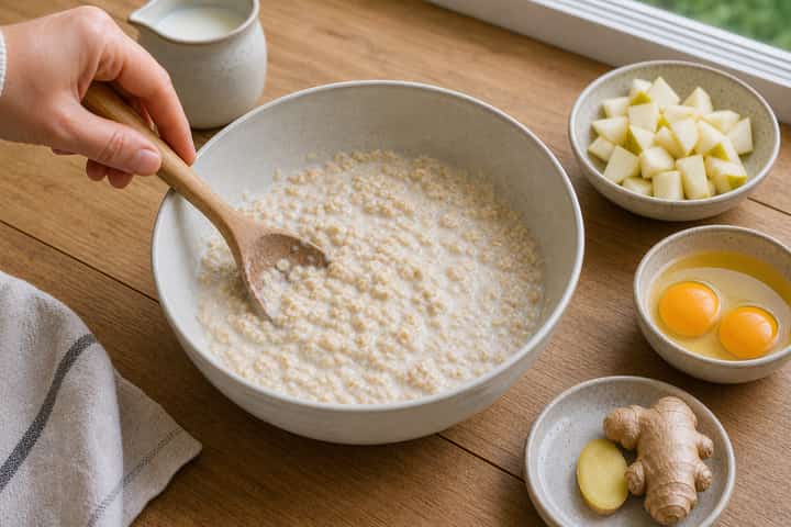 Pear Ginger Baked Oats cooking step 3: Build the flavour.