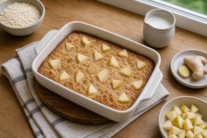 Pear Ginger Baked Oats cooking step 5: Finish the dish.
