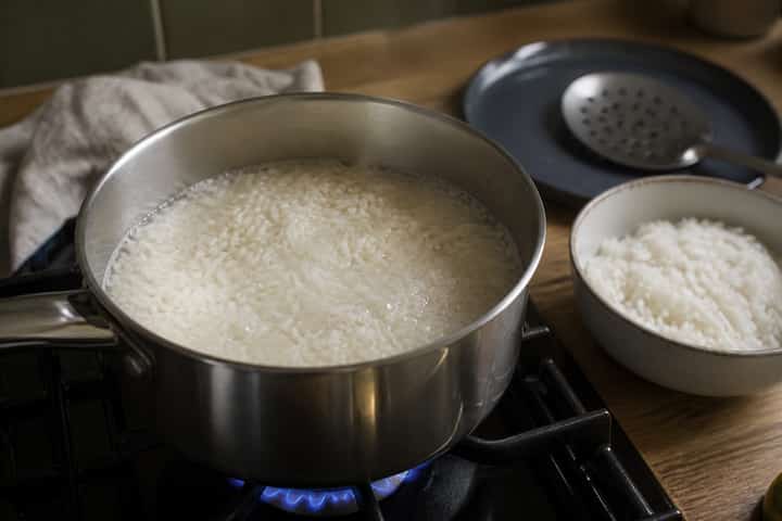 Prawn Coconut Curry cooking step 1: Cook the rice.