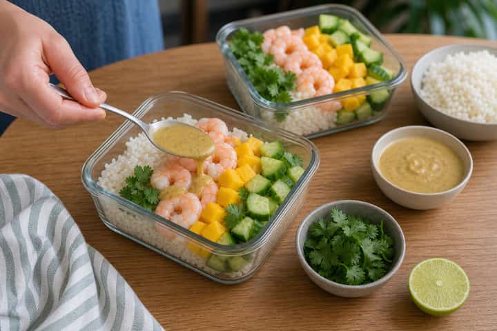 Prawn Mango Rice Salad cooking step 5: Finish the dish.