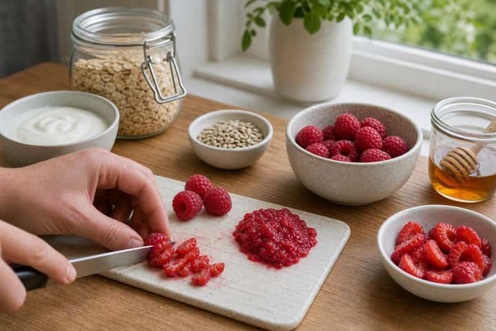 Raspberry Yogurt Parfaits cooking step 1: Get prepped.
