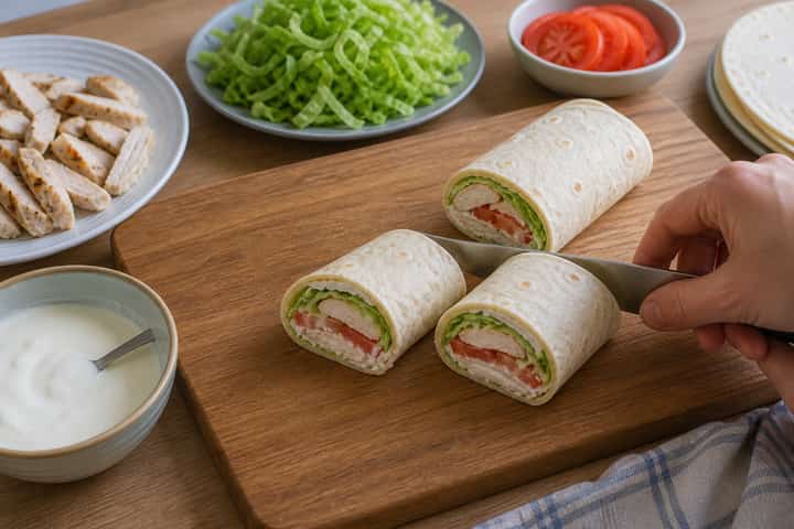 Roast Chicken Salad Wraps cooking step 5: Finish the dish.