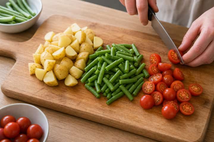 Salmon Nicoise Lunch Boxes cooking step 2: Start cooking.
