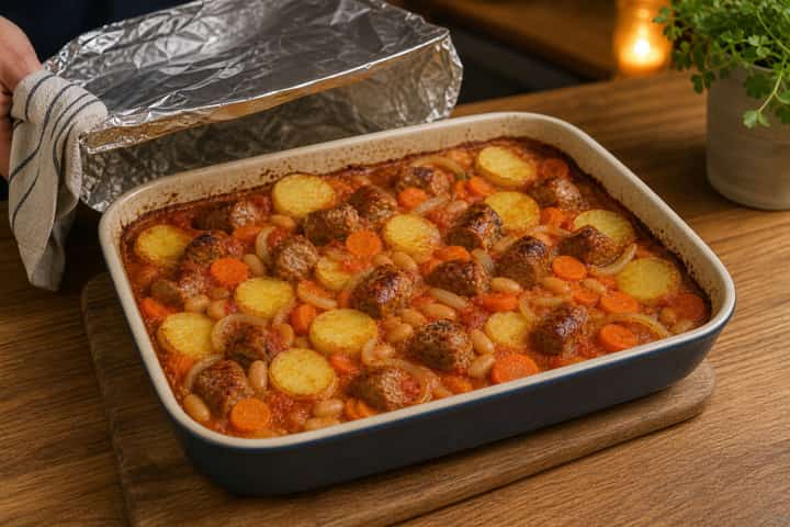 Sausage Bean Hotpot cooking step 5: Finish the dish.