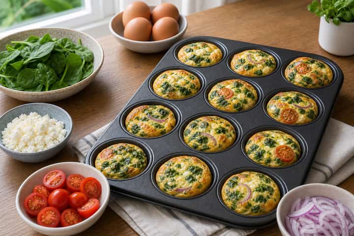 Spinach and Feta Egg Muffins cooking step 5: Finish the dish.