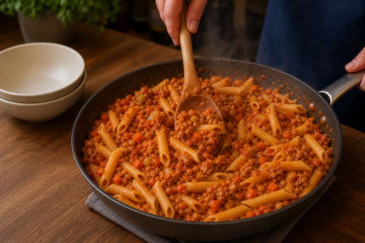 Turkey Lentil Bolognese cooking step 6: Serve.