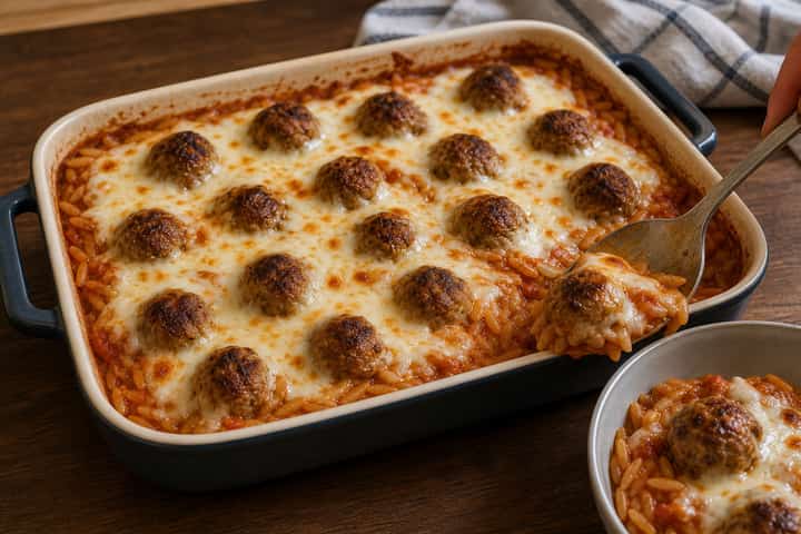 Turkey Meatball Orzo Bake cooking step 6: Melt and serve.
