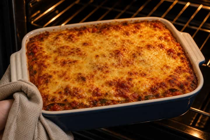 Vegetable Lasagne cooking step 5: Bake until bubbling.